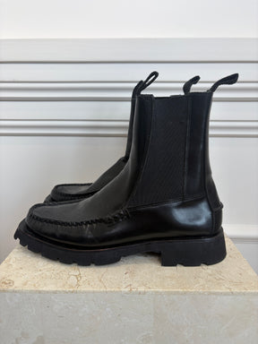 Hereu Black Leather Chelsea Boots, 39