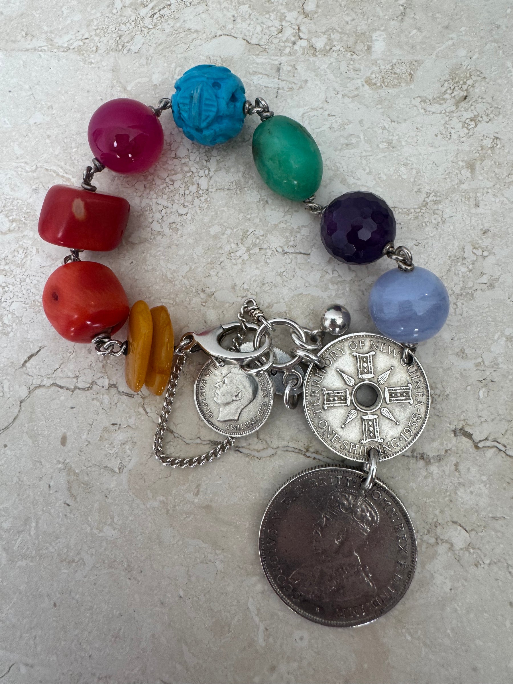 Fiorina Multi Beaded Coin Bracelet