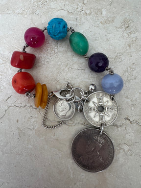 Fiorina Multi Beaded Coin Bracelet