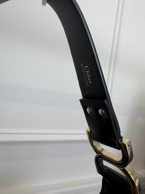 Chloé Raffia and Black Leather Marcie Hobo Bag