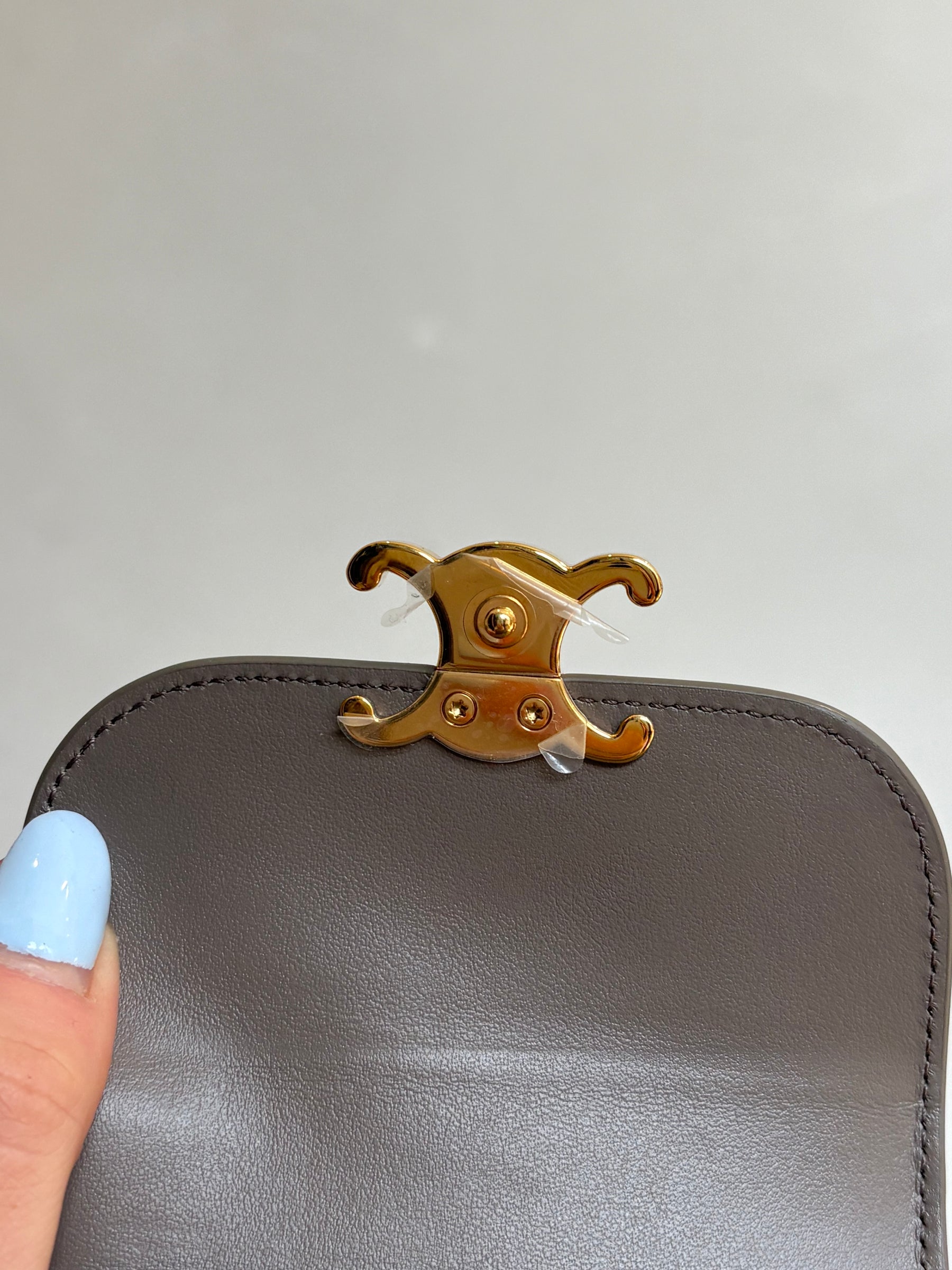 Celine Triomphe Trifold Wallet Taupe