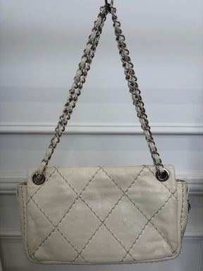 Chanel Cream Leather Ultimate Stitch Expandable Flap Bag