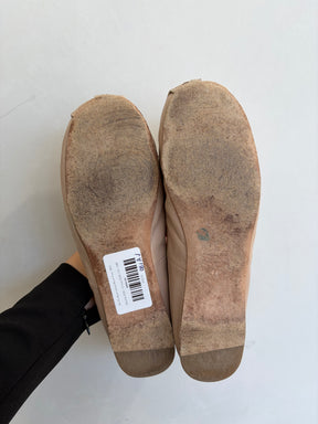 Miu Miu Blush Leather Ballet Flats, 38.5