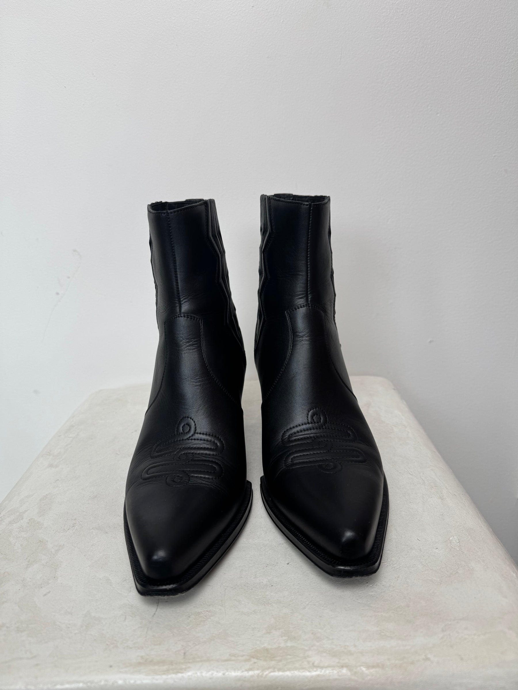 Hermès Black Leather 'Vegas' Ankle Boot, 41