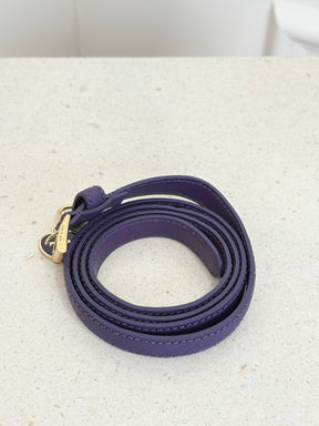 Prada Purple Saffiano Leather Heart Charm Belt, 85