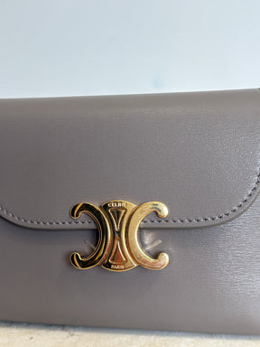 Celine Triomphe Trifold Wallet Taupe