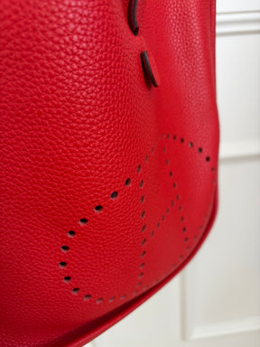 Hermès Red Togo Leather Evelyn 29 Bag