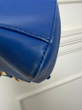 Fendi Blue Leather Mini Peekaboo