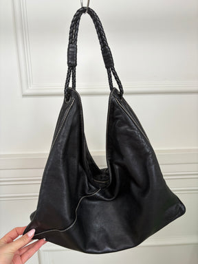 Bottega Veneta Black Leather Small Hobo Bag