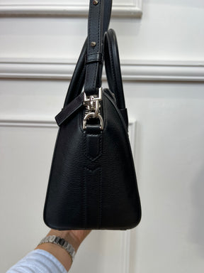 Givenchy Black Leather Mini Antigona with Faux Fur Logo Strap