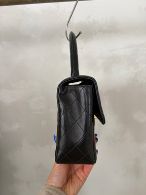 Chanel Vintage Kelly Top Handle Bag Black