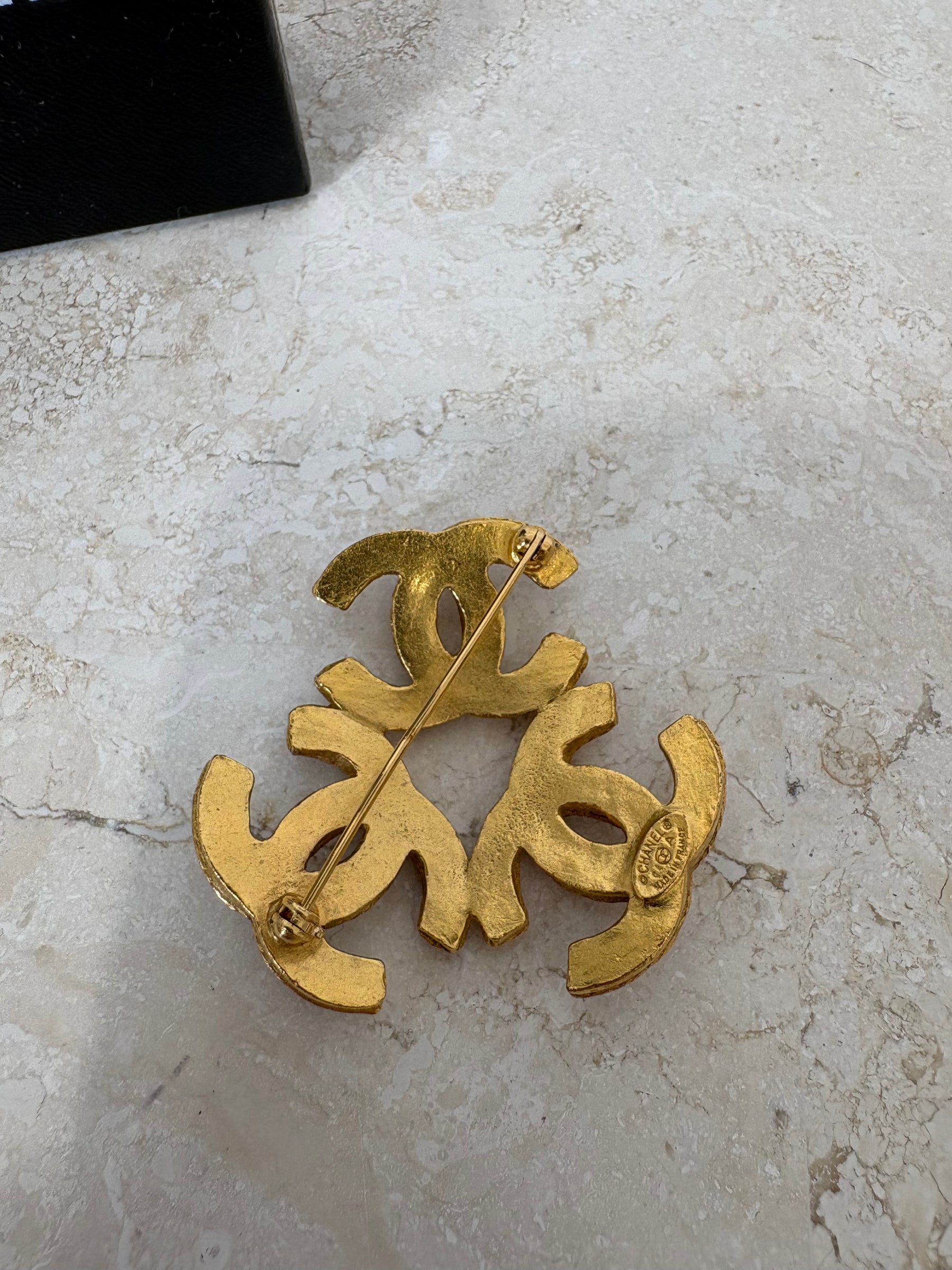 Chanel Vintage Triple CC Logo Brooch