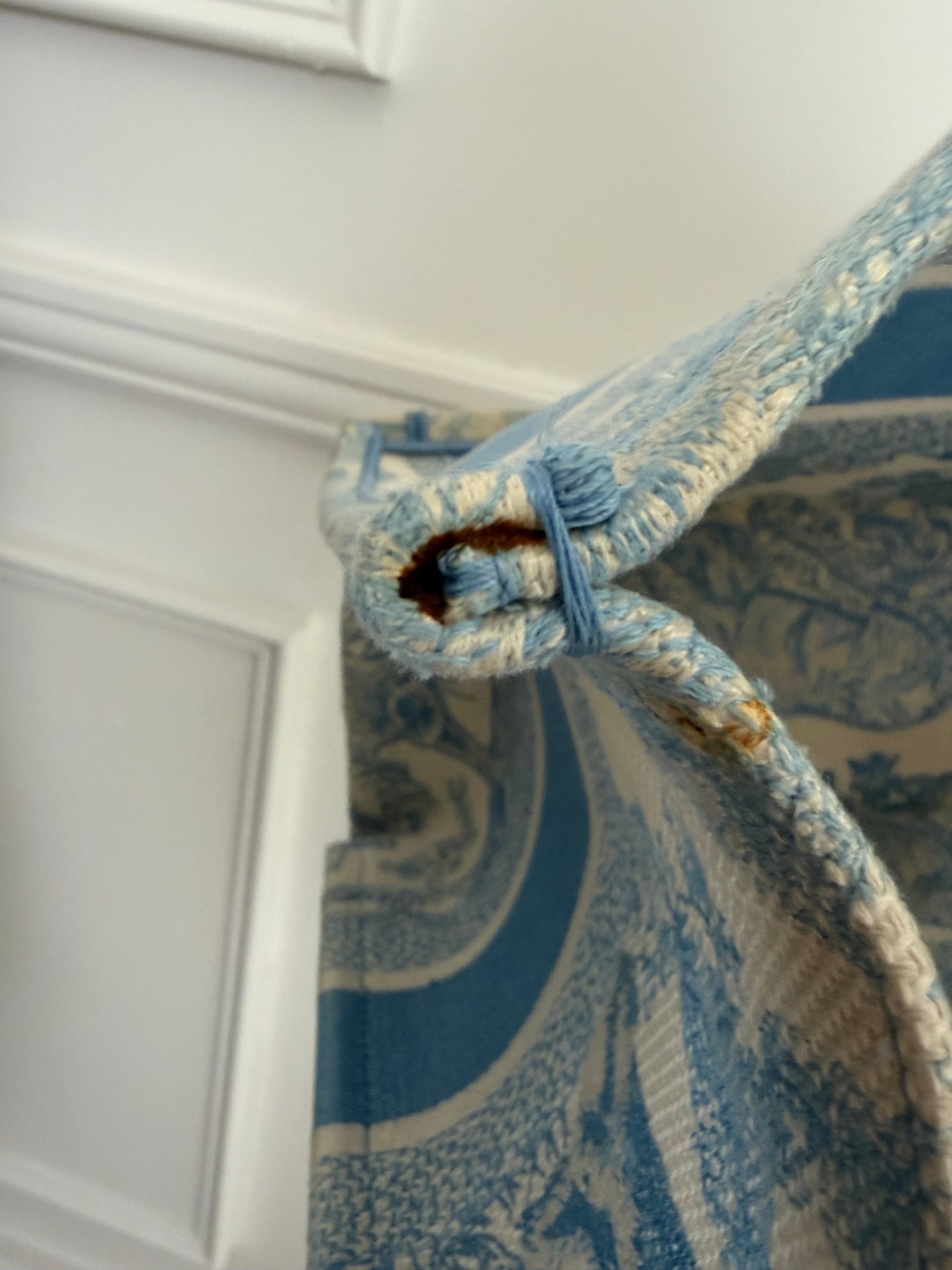 Dior Blue and Cream Toile De Jouy Small Book Tote