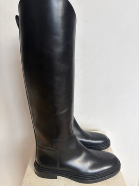 Jill Sandler Asymmetric Black Leather Boots, 37.5