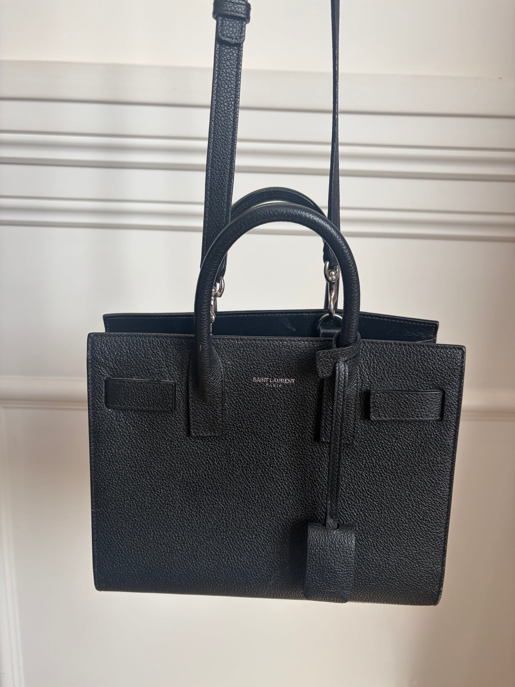 Saint Laurent Black Leather Nano Sac De Jour