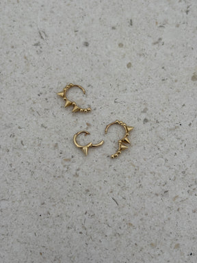 Maria Tash Spike Mini Hoop Earrings Gold 14k Gold Set Of 3