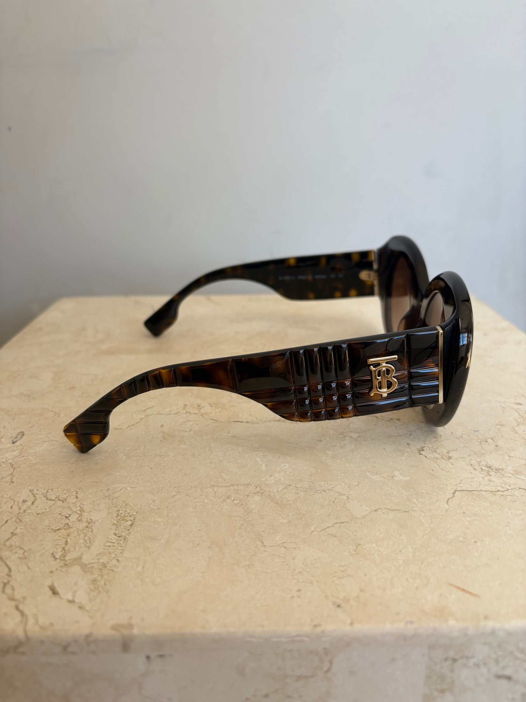 Burberry Tortoiseshell Round Sunglasses