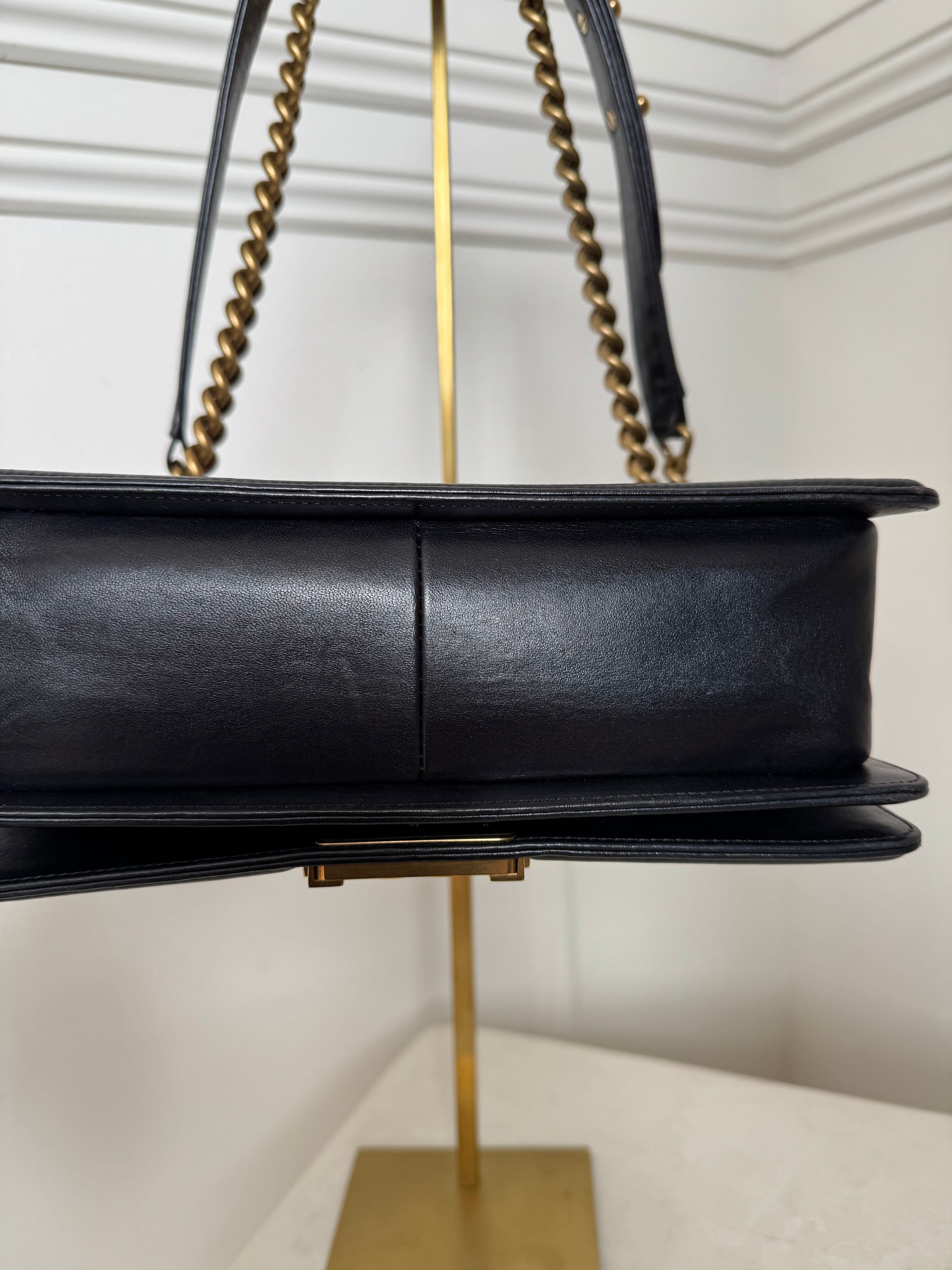 Chanel Navy Lambskin 'Old Medium' Boy Bag