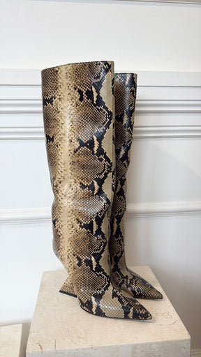 THE ATTICO Snake Skin Knee High boot