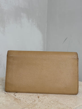 Chanel Beige Leather Long Flap Wallet