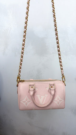 Louis Vuitton Pale Pink Monogram Empreinte Leather Nano Speedy