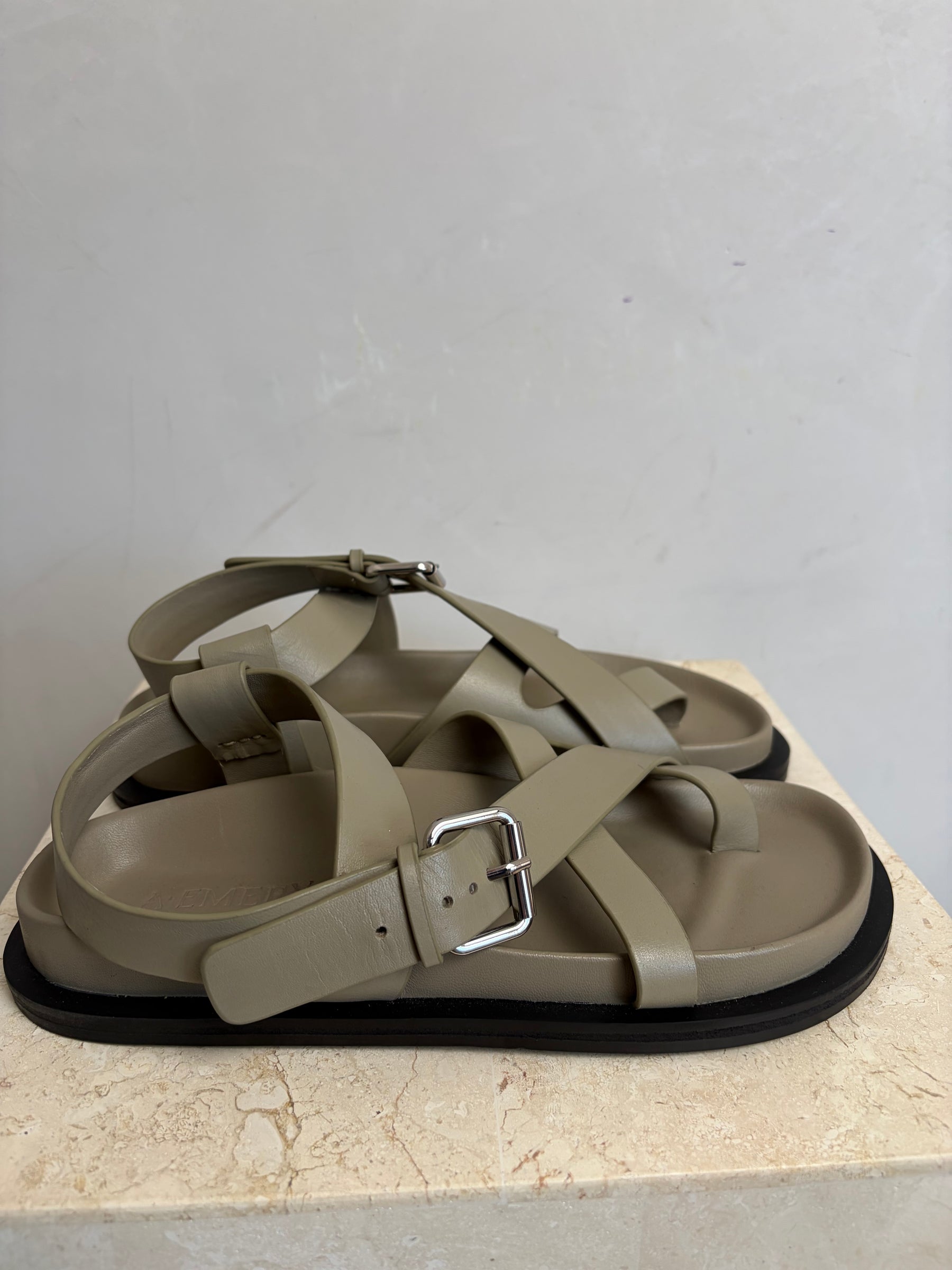 A.EMERY Sage Leather Sandal, 38