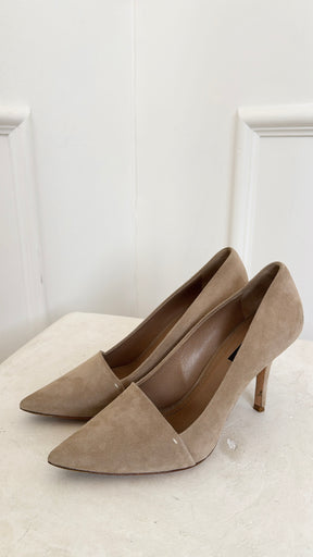 Louis Vuitton Beige Suede Pumps, 37.5