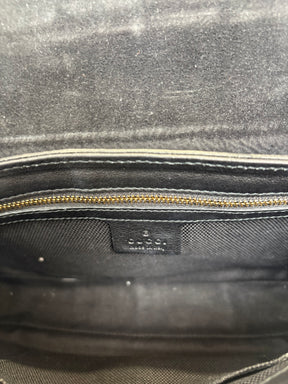 Gucci Black Patent Crinkled Soho Chain Flap bag