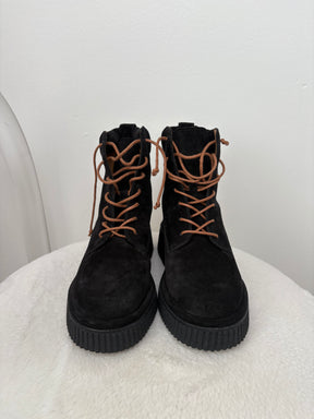 Rag & Bone Black Suede Lace Up Boots, 38