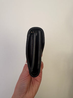 Saint Laurent Quilted Lambskin Tri Fold Wallet Black