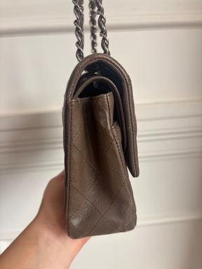 Chanel Taupe Caviar Leather Medium Classic Flap