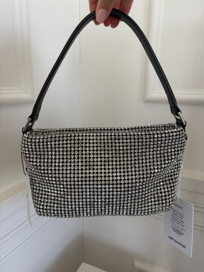 Self-Portrait Black and Crystal Embellished Shoulder Bag