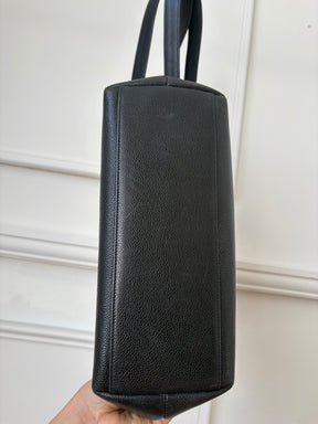Chanel Vintage Coco Mark Chain Tote Bag Black