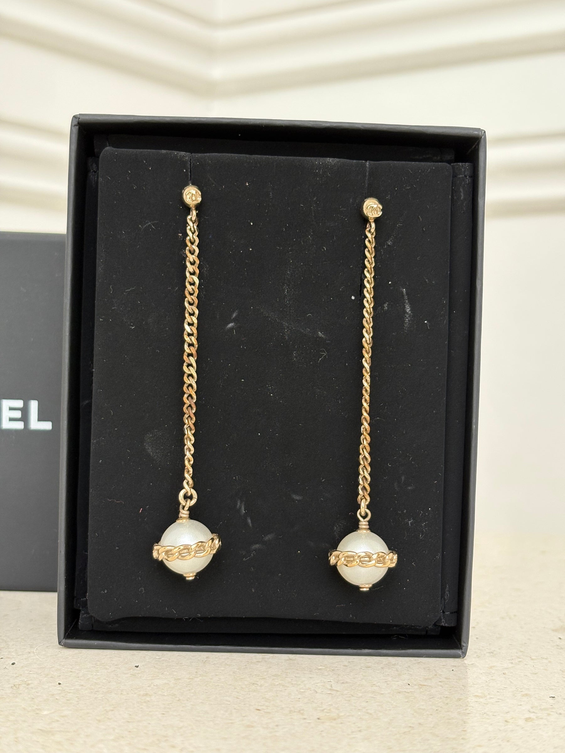 Chanel Pearl Drop Earrings Costume Jewellery