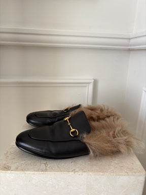 Gucci Princeton Horesbit Fur Slides, 40