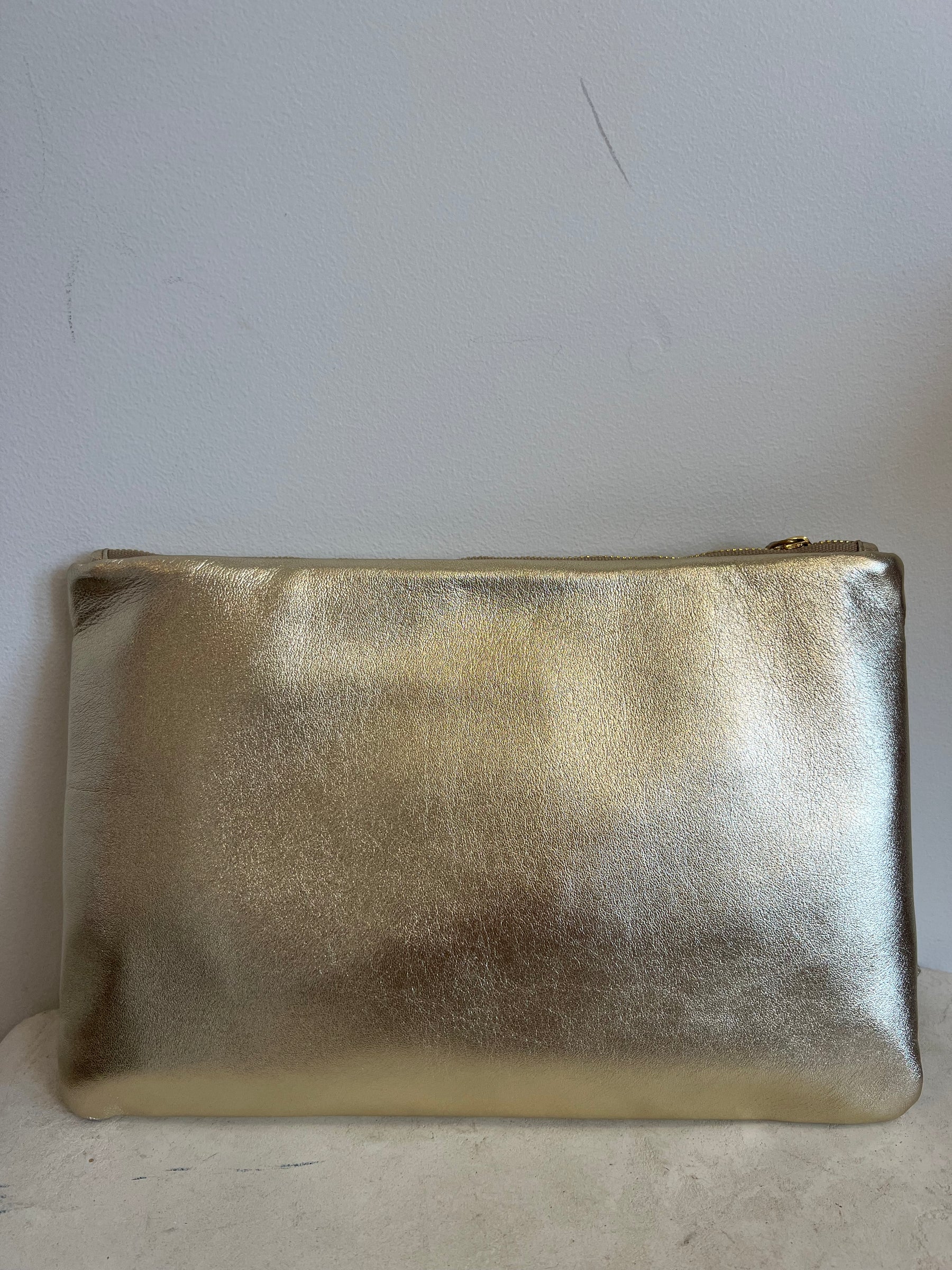 Anya Hindmarch Gold Padded Tassel Clutch