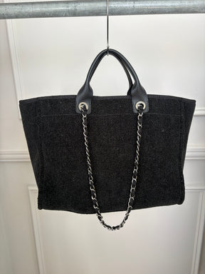 Chanel Deauville In Black Velour Weave