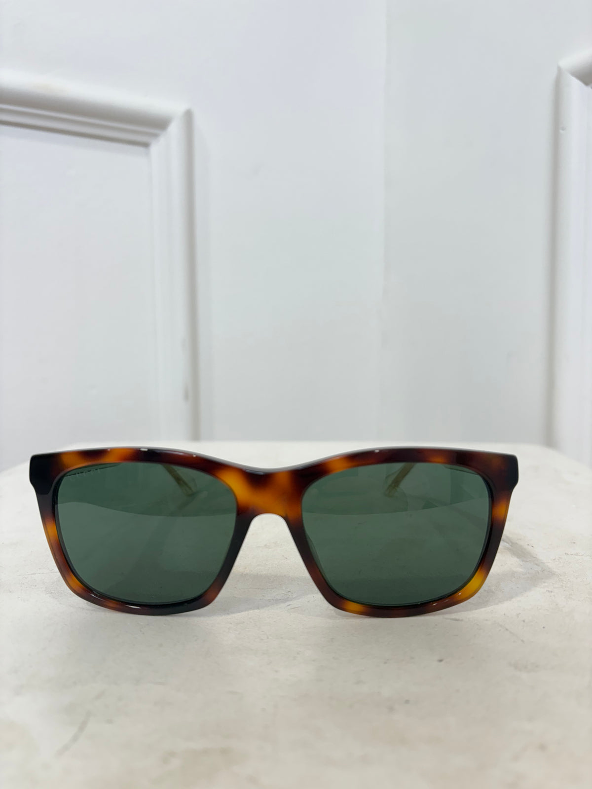 Gucci Tortoiseshell Wayfarer Gold Arm Sunglasses