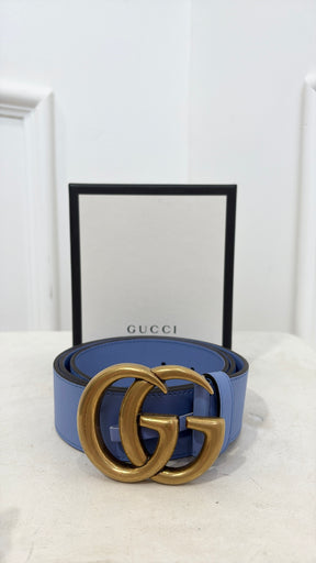 Gucci Pale Blue Marmont Belt, 85
