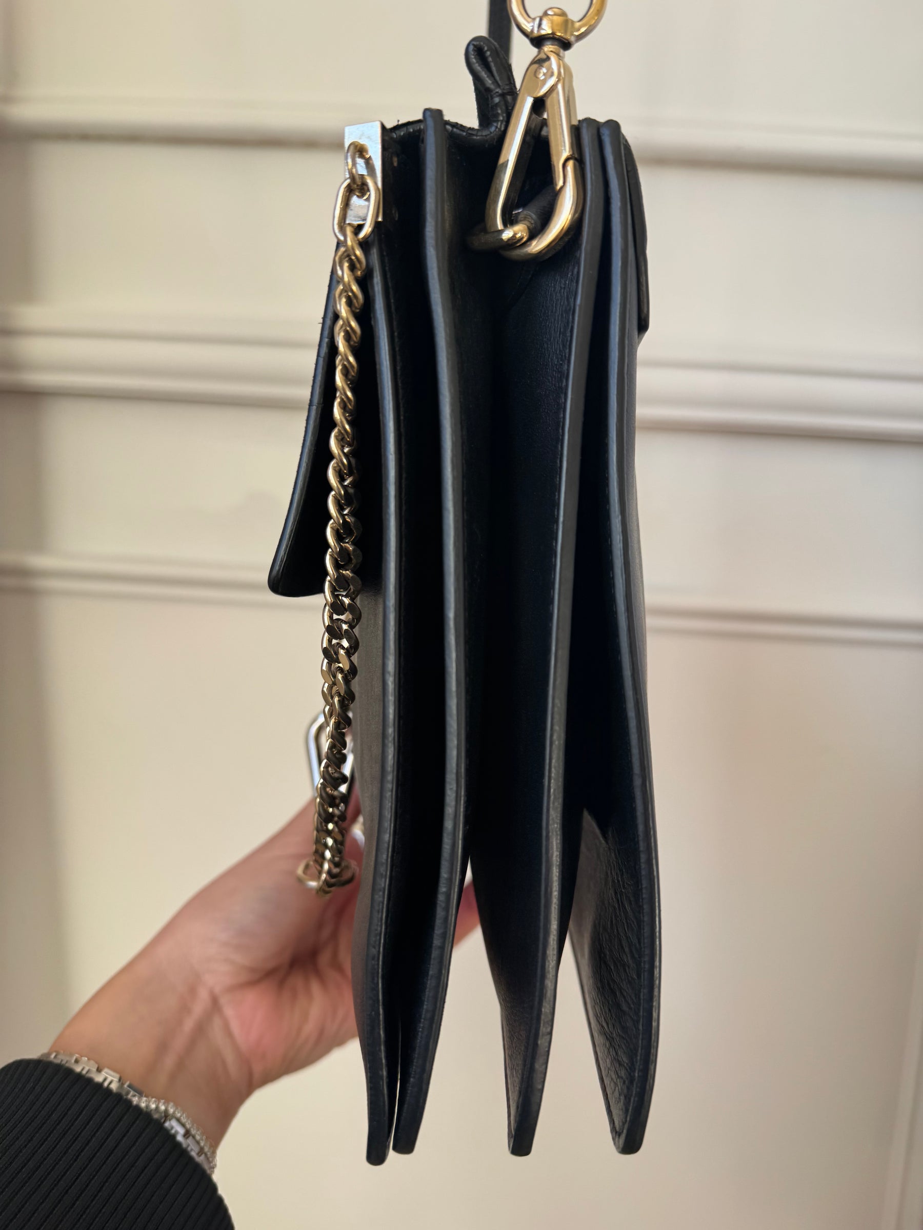 Chloe Faye Bag In Black Suede