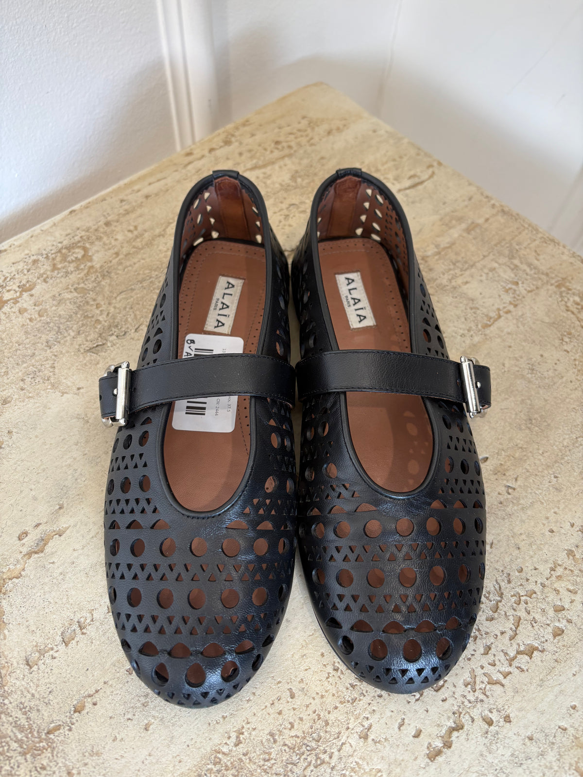 Alaïa Leather Ballet Flats Black, 37.5