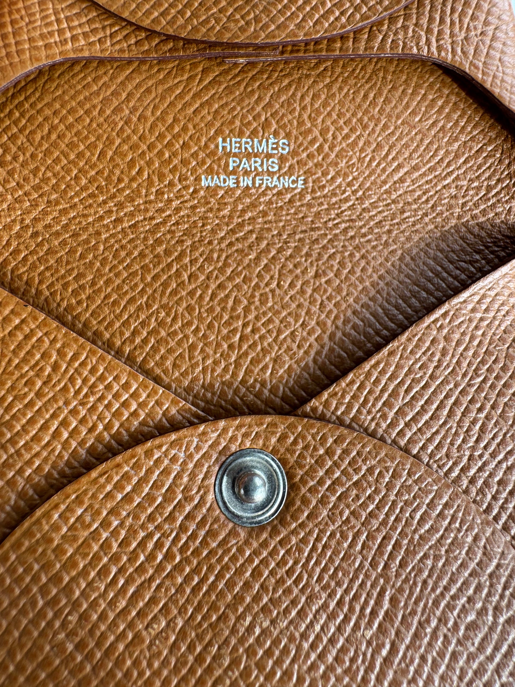 Hermès Gold Epsom Leather Bastia Coin Purse