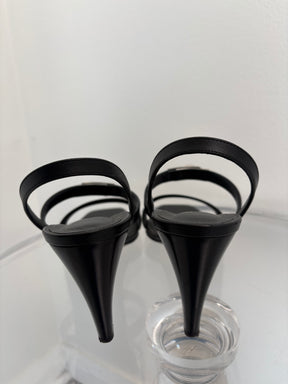 Hermès Black Leather 'Glamour' Heels, 41