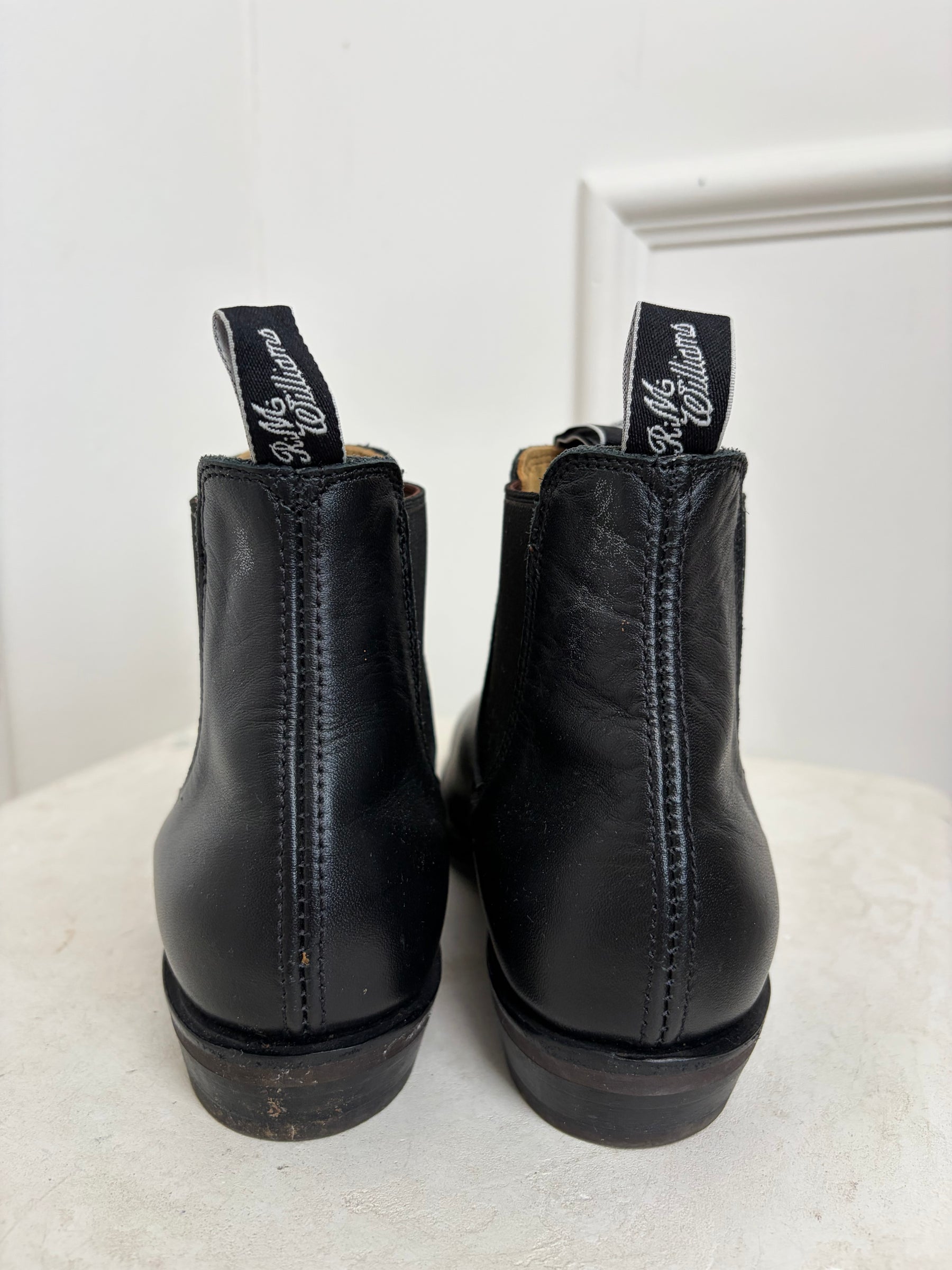 RM Williams Black Chelsea Boots, 38D