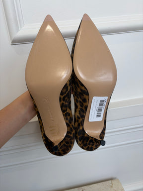 Gianvito Rossi Leopard Print Kitten Heel Pumps, 41