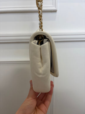 Chanel White Puffy Flap Shoulder Bag