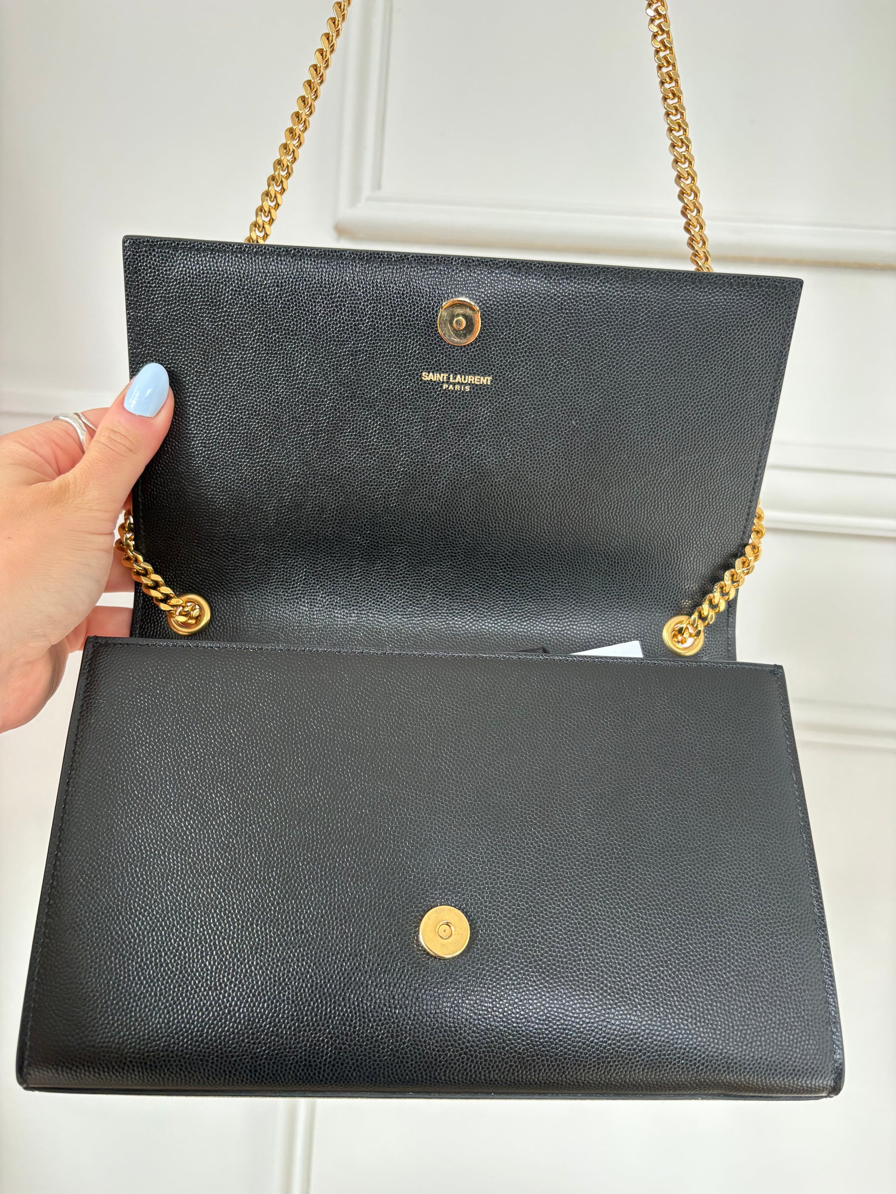 Saint Laurent Black Grained Leather Kate Bag