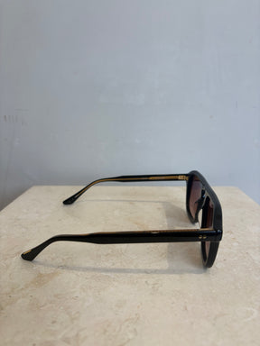 KREWE Black Pilot 'Zander' Sunglasses