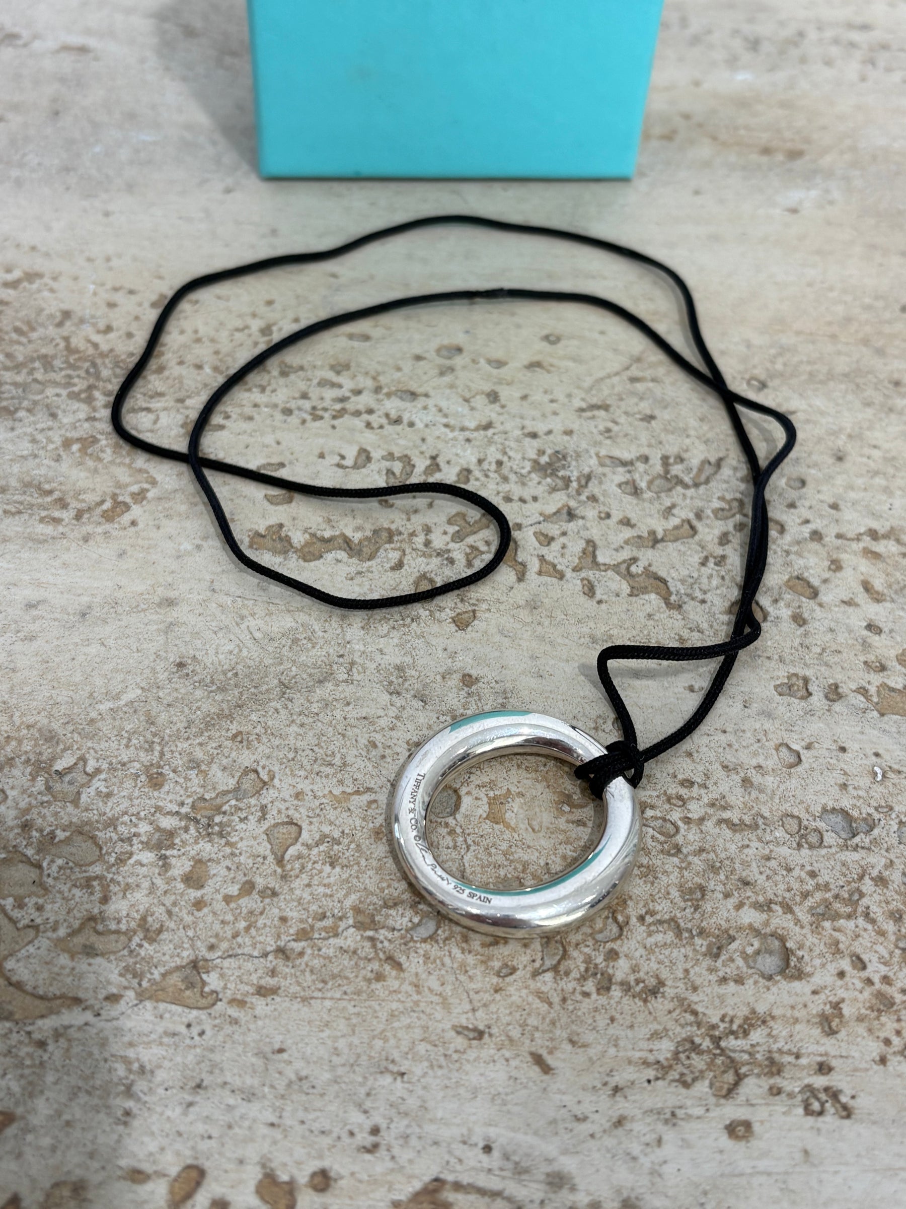 Tiffany & Co. Sterling Silver Sevillana Silk Cord Pendant Necklace