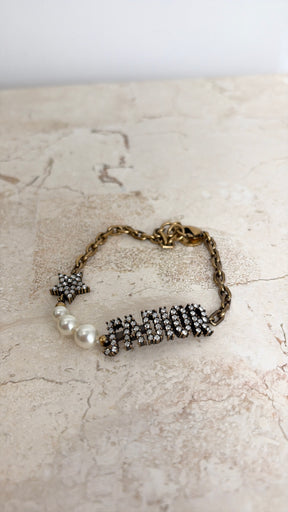 Dior Gold Tone, Pearl and Crystal J'adior Bracelet